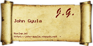 John Gyula névjegykártya